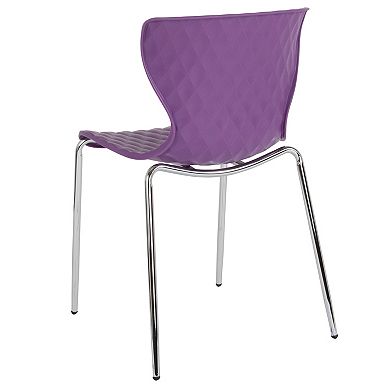 Emma and Oliver 4 Pack Contemporary Design Plastic Stack Chair