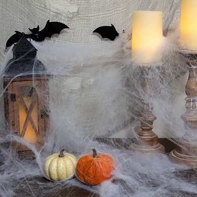 10" Stretchable White Spider Web Halloween Decoration