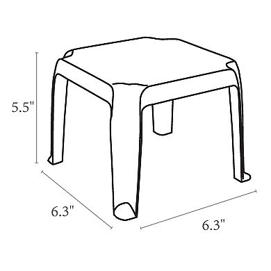 Set of 2 Green Patio Stackable Square Side Tables 16"