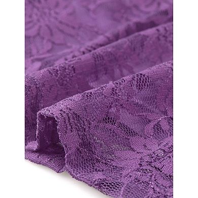 Women's Lace Floral Crochet Round Neck Sleeveless Peplum Blouse Top