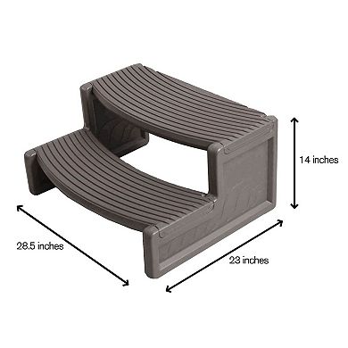 Confer Plastics Handi-step Spa Hot Tub Stairs For Straight/curved Spas,deep Grey