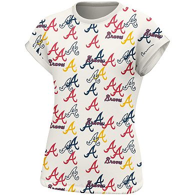 Women's Lusso  White Atlanta Braves Madge Dolman Tri-Blend T-Shirt