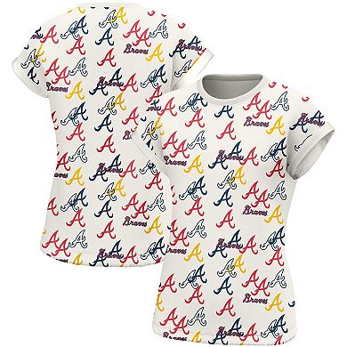 Women's Lusso  White Atlanta Braves Madge Dolman Tri-Blend T-Shirt