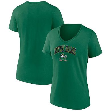 Women's Fanatics Branded Green Notre Dame Fighting Irish Evergreen Campus V-Neck T-Shirt