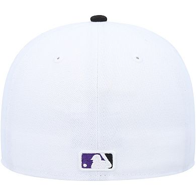 Men's New Era White/Black Colorado Rockies Optic 59FIFTY Fitted Hat