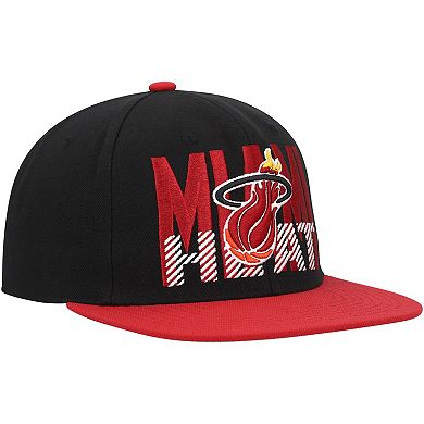 Men's Mitchell & Ness Black Miami Heat SOUL Cross Check Snapback