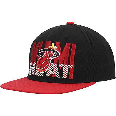 Men's Mitchell & Ness Black Miami Heat SOUL Cross Check Snapback