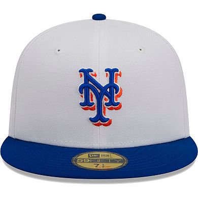 Men's New Era White/Royal New York Mets Optic 59FIFTY Fitted Hat