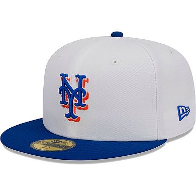 Men's New Era White/Royal New York Mets Optic 59FIFTY Fitted Hat