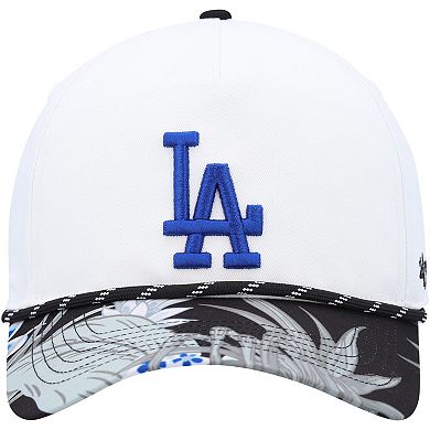 Men's '47 White Los Angeles Dodgers Dark Tropic Hitch Snapback Hat
