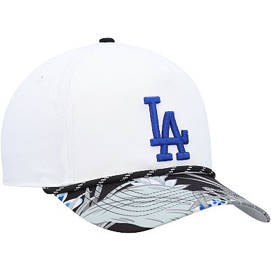 Men's '47 White Los Angeles Dodgers Dark Tropic Hitch Snapback Hat