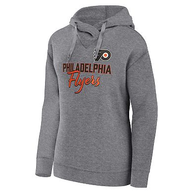 Women's Fanatics Branded Heather Gray Philadelphia Flyers Script Favorite Pullover Hoodie