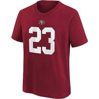 Youth Nike Christian McCaffrey Scarlet San Francisco 49ers Player Name & Number T-Shirt
