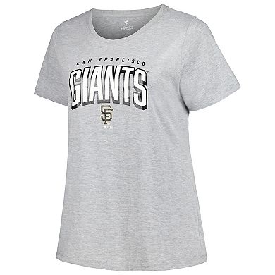 Women's Profile Black/Heather Gray San Francisco Giants Plus Size T-Shirt Combo Pack