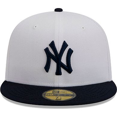 Men's New Era White/Navy New York Yankees Optic 59FIFTY Fitted Hat