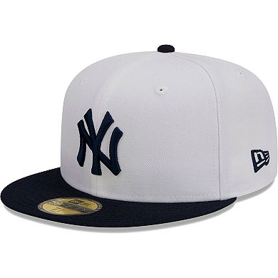 Men's New Era White/Navy New York Yankees Optic 59FIFTY Fitted Hat