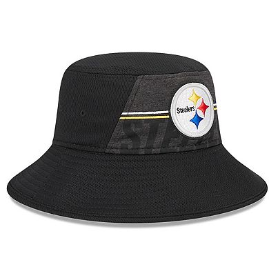 Men's New Era Black Pittsburgh Steelers 2023 NFL Training Camp Stretch Bucket Hat