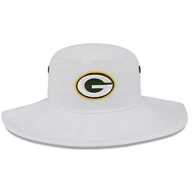 Men's New Era White Green Bay Packers 2023 NFL Training Camp Panama Bucket Hat