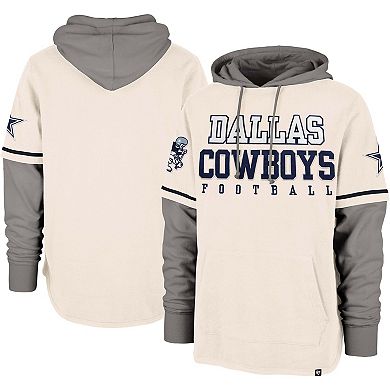 Men's '47 Cream Dallas Cowboys Shortstop Pullover Hoodie