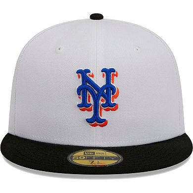 Men's New Era White/Black New York Mets Optic 59FIFTY Fitted Hat