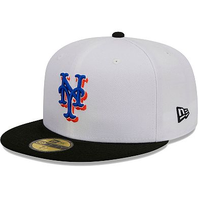 Men's New Era White/Black New York Mets Optic 59FIFTY Fitted Hat