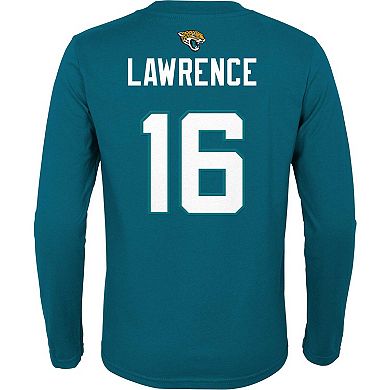 Youth Trevor Lawrence Teal Jacksonville Jaguars Mainliner Player Name & Number Long Sleeve T-Shirt