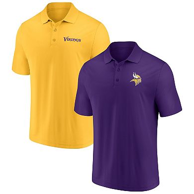 Men's Fanatics Branded Purple/Gold Minnesota Vikings Dueling Two-Pack Polo Set