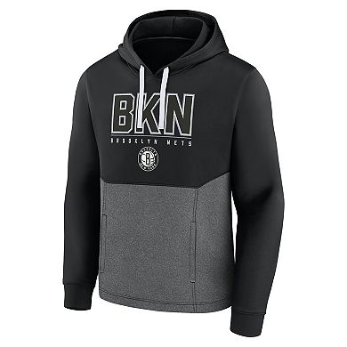 Men's Fanatics Branded  Black Brooklyn Nets Successful Tri-Blend Pullover Hoodie
