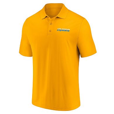 Men's Fanatics Branded Powder Blue/Gold Los Angeles Chargers Dueling Two-Pack Polo Set