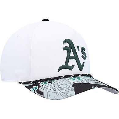 Men's '47 White Oakland Athletics Dark Tropic Hitch Snapback Hat