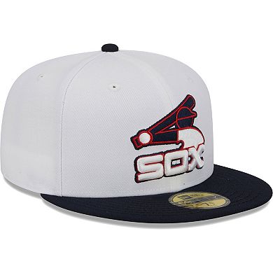 Men's New Era White/Navy Chicago White Sox Optic 59FIFTY Fitted Hat