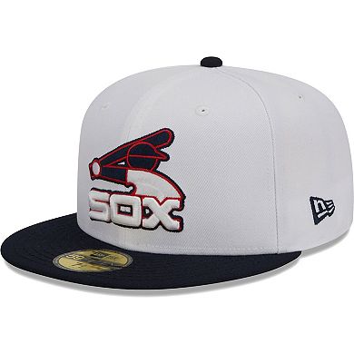 Men's New Era White/Navy Chicago White Sox Optic 59FIFTY Fitted Hat