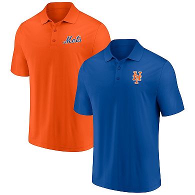 Men's Fanatics Branded Royal/Orange New York Mets Dueling Logos Polo Combo Set