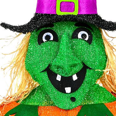 National Tree Company LED 3D Lit-Up Witch on Pumpkin