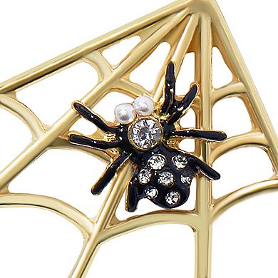 Celebrate Together™ Halloween Gold Tone Crystal Spider On Web Stud Earrings