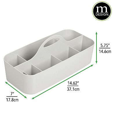 mDesign Large Plastic Divided Office Organizer Caddy with Handle