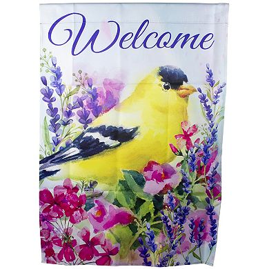 Welcome Yellow Finch Spring Outdoor House Flag 28" x 40"