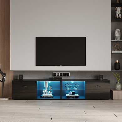 FC Design TV Stand  TV cabinet with color-changing LED light for living room