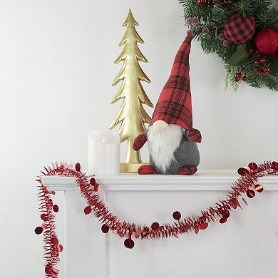 50' x 1.5" Red Christmas Tinsel Garland with Polka Dots - Unlit