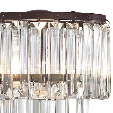 18" Bronze Table Lamp with Clear Multi-Crystal Shade