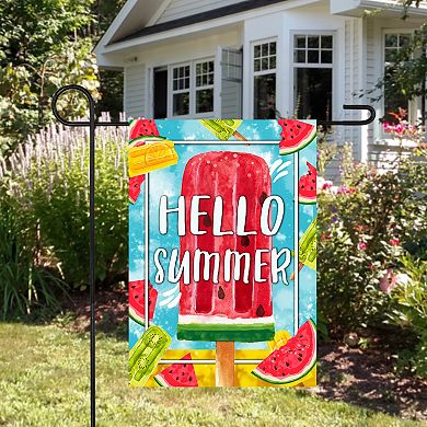 Hello Summer Popsicle Outdoor Garden Flag 12.5" x 18"