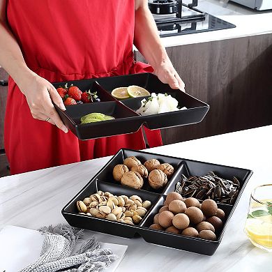 4-compartment Christmas Snacks Serving Tray Decorative
