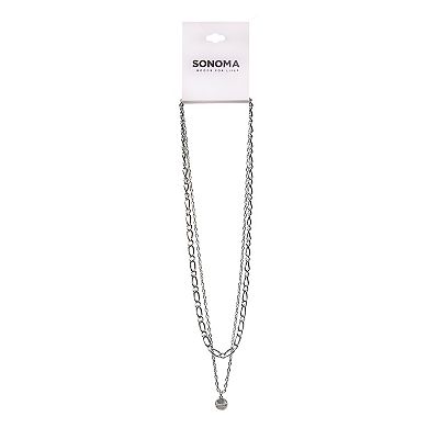 Sonoma Goods For Life 2 Row Textured Small Pendant Drop Necklace