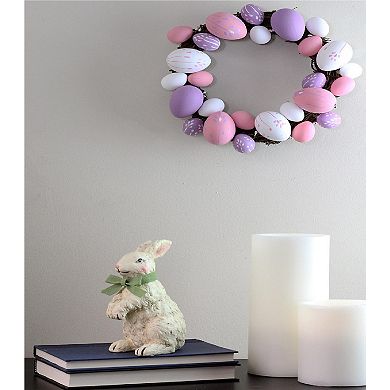 10 in Pink and White Floral Stem Easter Egg Spring Grapevine Wreath