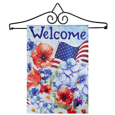 14.5 Inch Black Metal Garden Flag Hanger