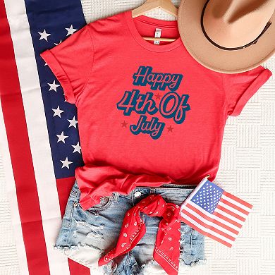 Happy 4th Of July Stars Short Sleeve Graphic Tee