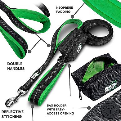 Heavy Duty Dog Leash 6ft Long With Two Traffic Padded Comfort And Double Handle Reflective Lead