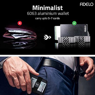 Rfid Blocking Pop Up Wallet Credit Card Holder With Removable Leather Case