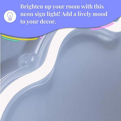 LED Neon Light, Wall Hanging Room Decor, Clear Cord With OnOff Switch, Home Decor for Unique Rooms