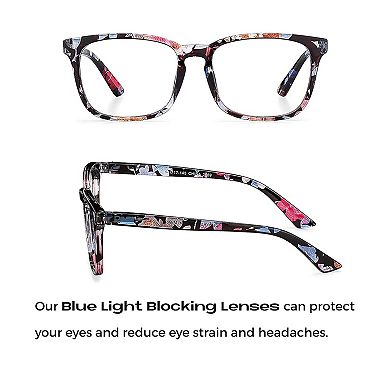 Blue Light Blocking Reading Glasses (Floral, 200 Magnification) - Computer